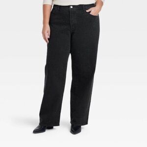 Universal Thread Embellished Mid-Rise 90s Baggy Jeans in Black Size 0